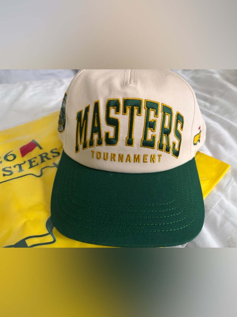 Masters Tournament Beige and Green Cap - with AGNC patch, NWT